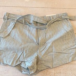 Blue and white striped shorts